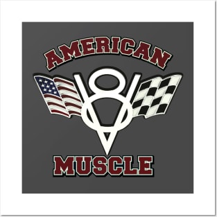 American Muscle V8 Mustang car Design by MotorManiac Posters and Art